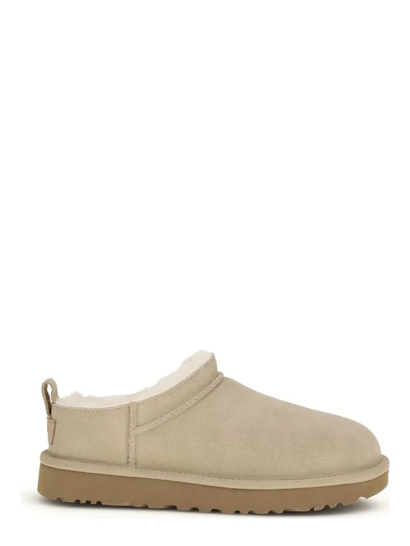 Beige Calf Leather Bos Taurus Ankle Boots