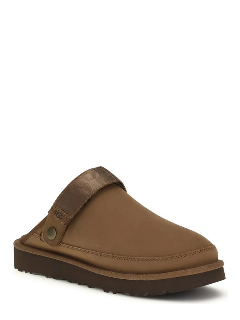 حذاء بوس توروس مفتوح من الخلف مصنوع من جلد العجل البني