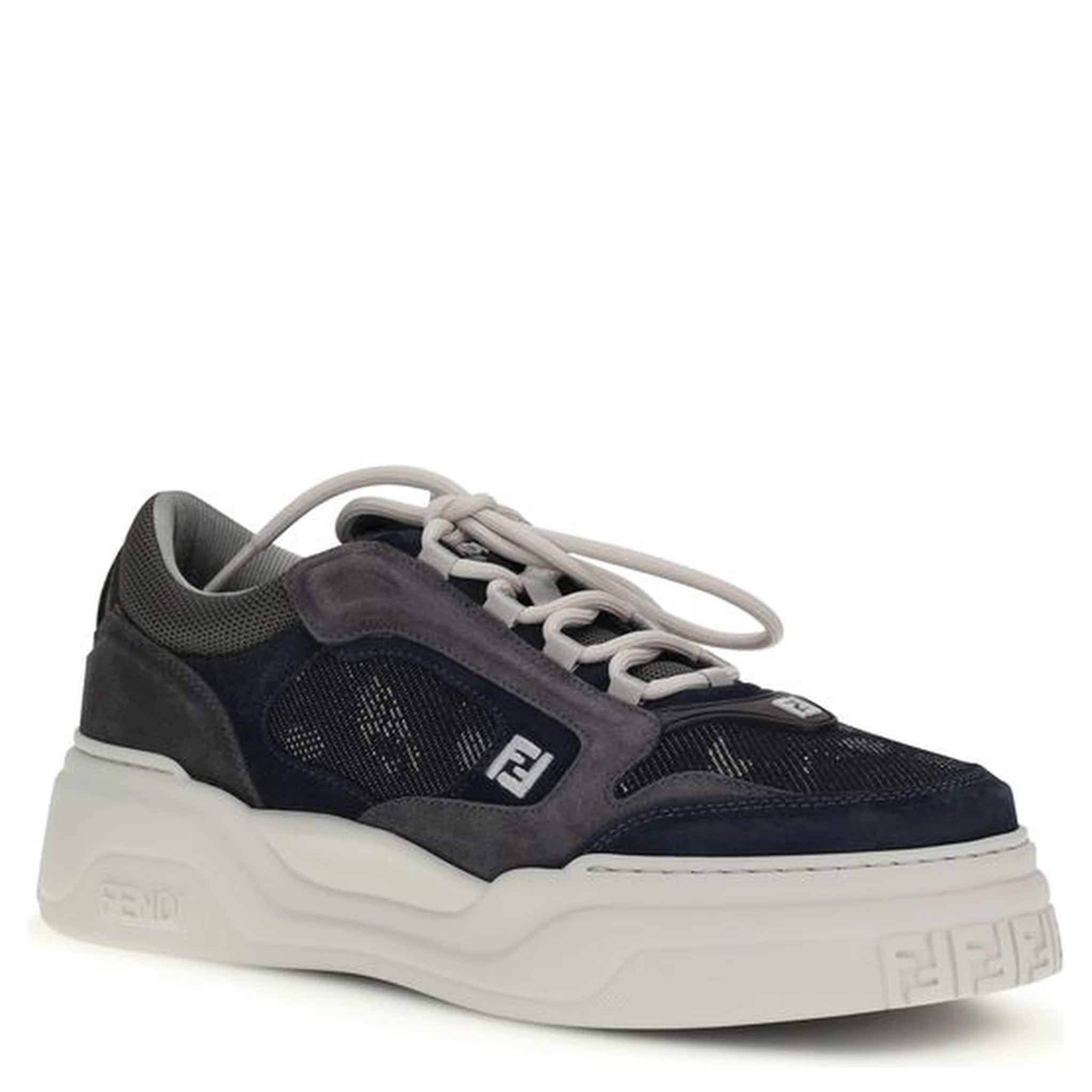 Gray Calf Leather Bos Taurus Athletic Sneakers