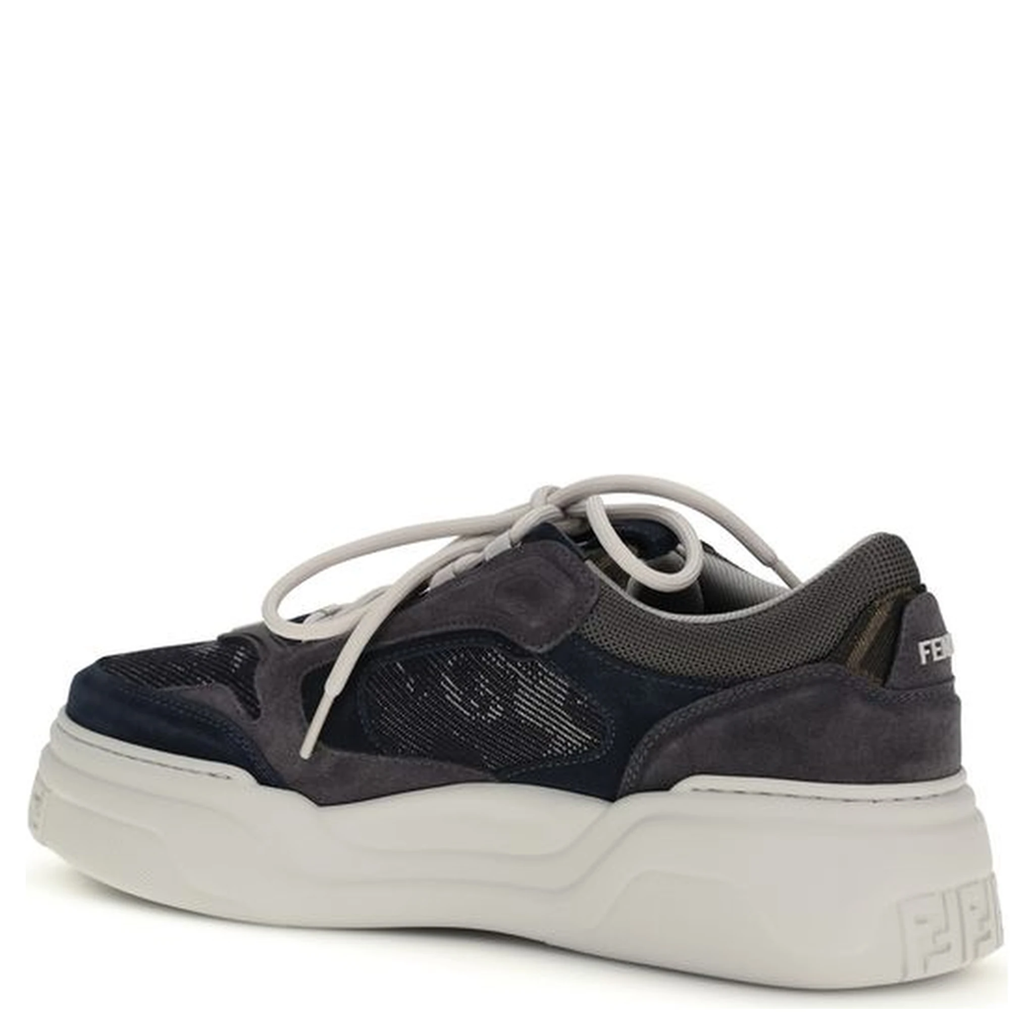 Gray Calf Leather Bos Taurus Athletic Sneakers