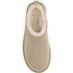 Beige Calf Leather Bos Taurus Ankle Boots