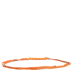 Orange Leather Chain Waist Metal Buckle Belt