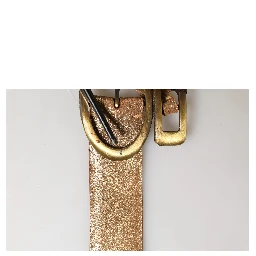 Gold Leather Braided Metal Buckle Belt