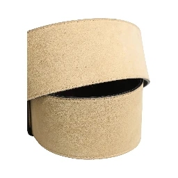 Beige Suede Leather Silver Metal Buckle Belt