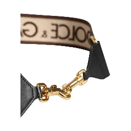 Beige Logo Print Gold Brass Bag Accessory Shoulder Strap