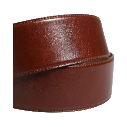 Brown Leather Waist Gold Metal Buckle Belt