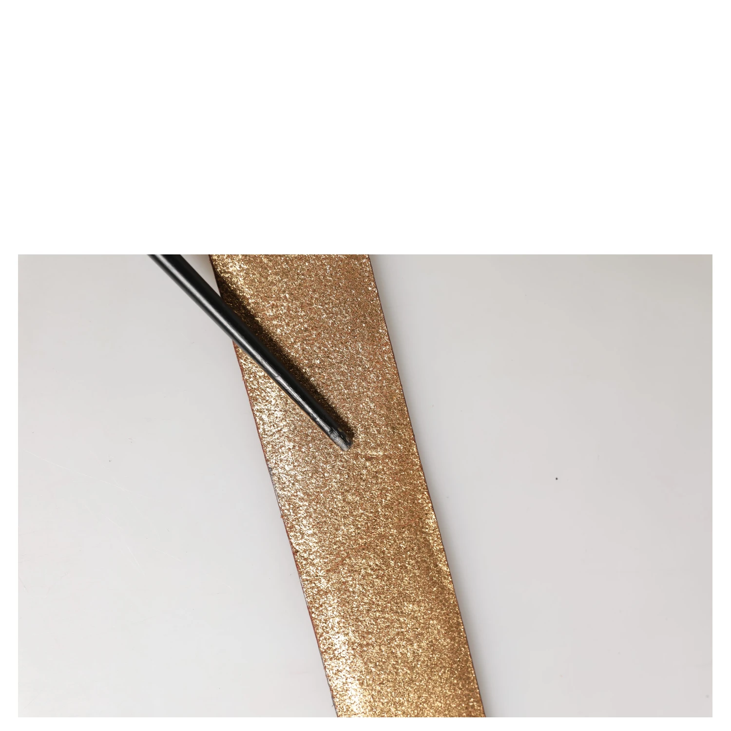 Gold Leather Braided Metal Buckle Belt