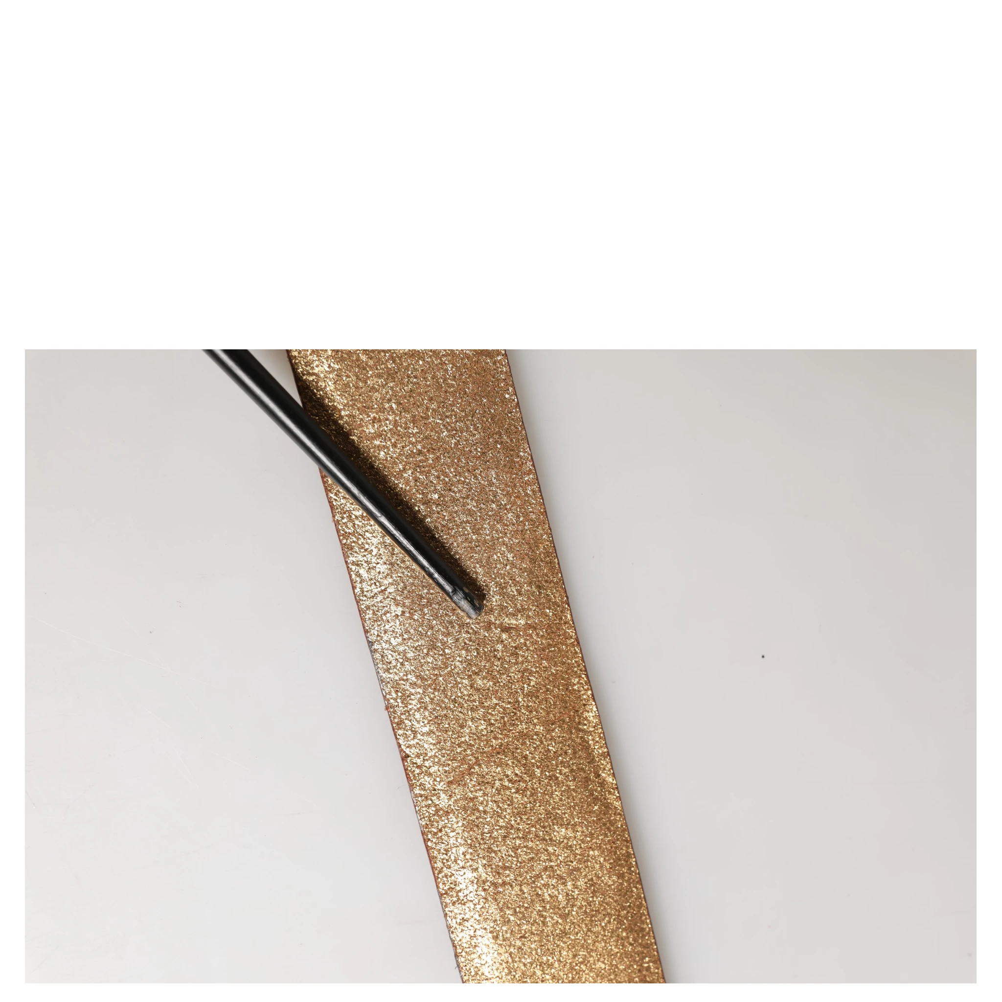 Gold Leather Braided Metal Buckle Belt