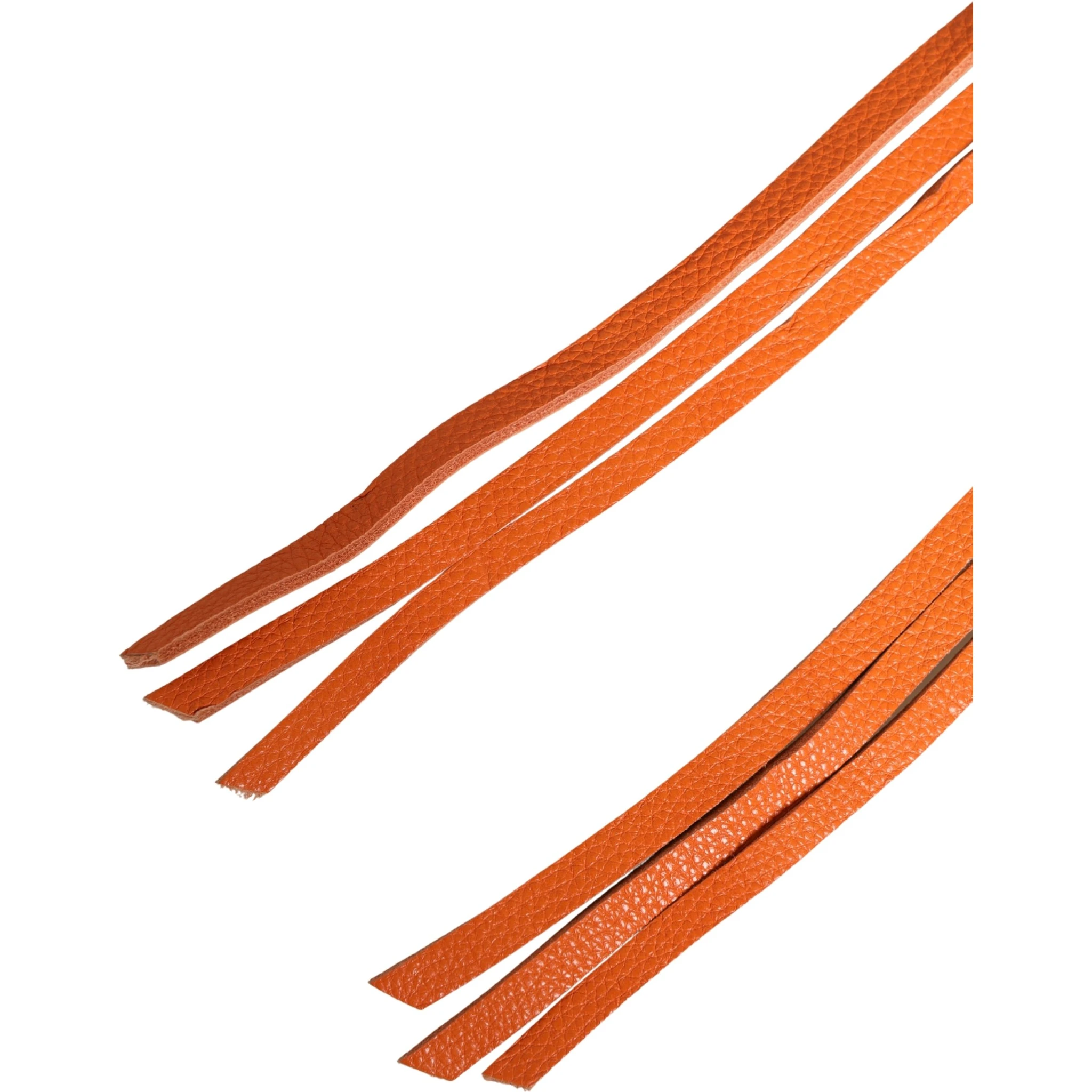 Orange Leather Chain Waist Metal Buckle Belt