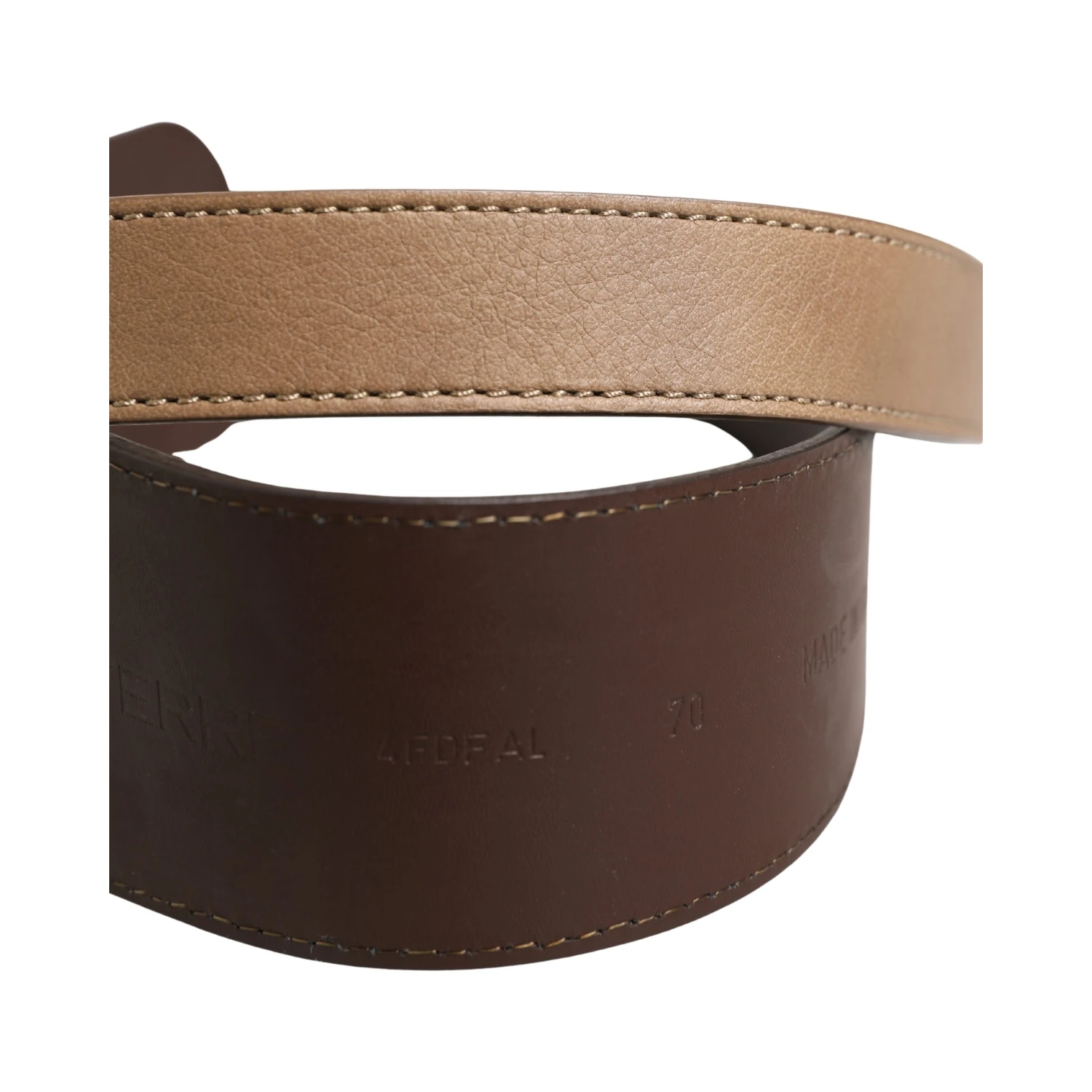 Brown Genuine Leather Logo Wide Waist Women Belt