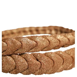 Brown Leather Braided Metal Buckle Belt