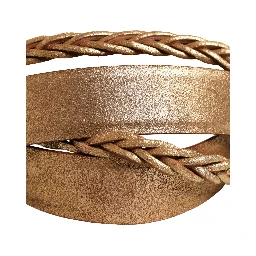 Brown Leather Braided Metal Buckle Belt