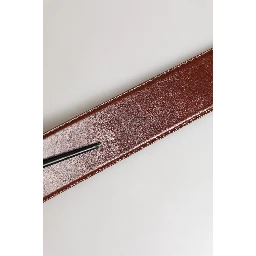 Brown Leather Waist Gold Metal Buckle Belt