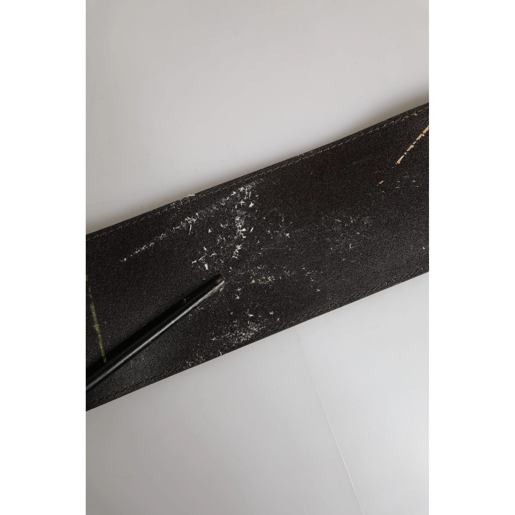 Beige Suede Leather Silver Metal Buckle Belt