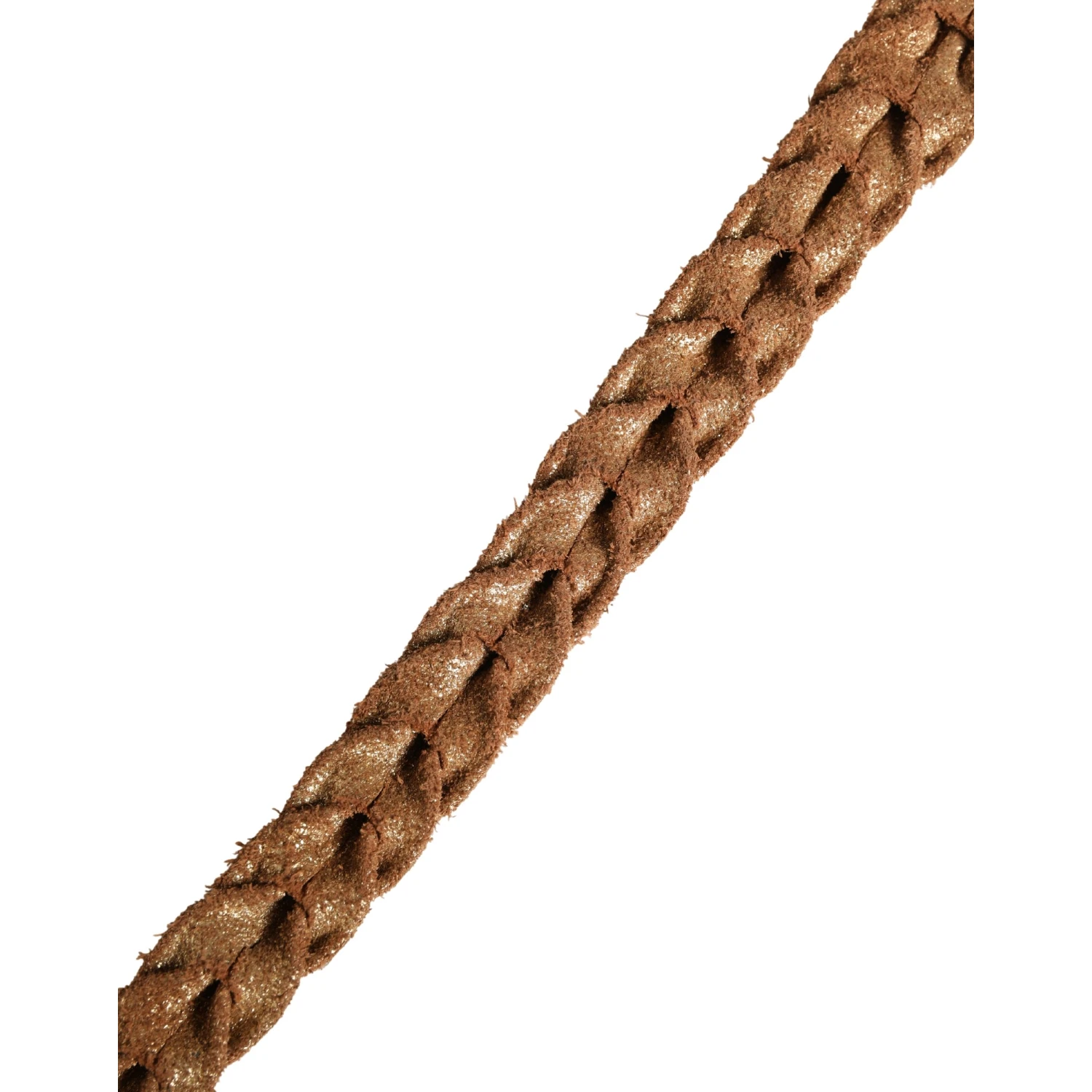 Brown Leather Braided Metal Buckle Belt