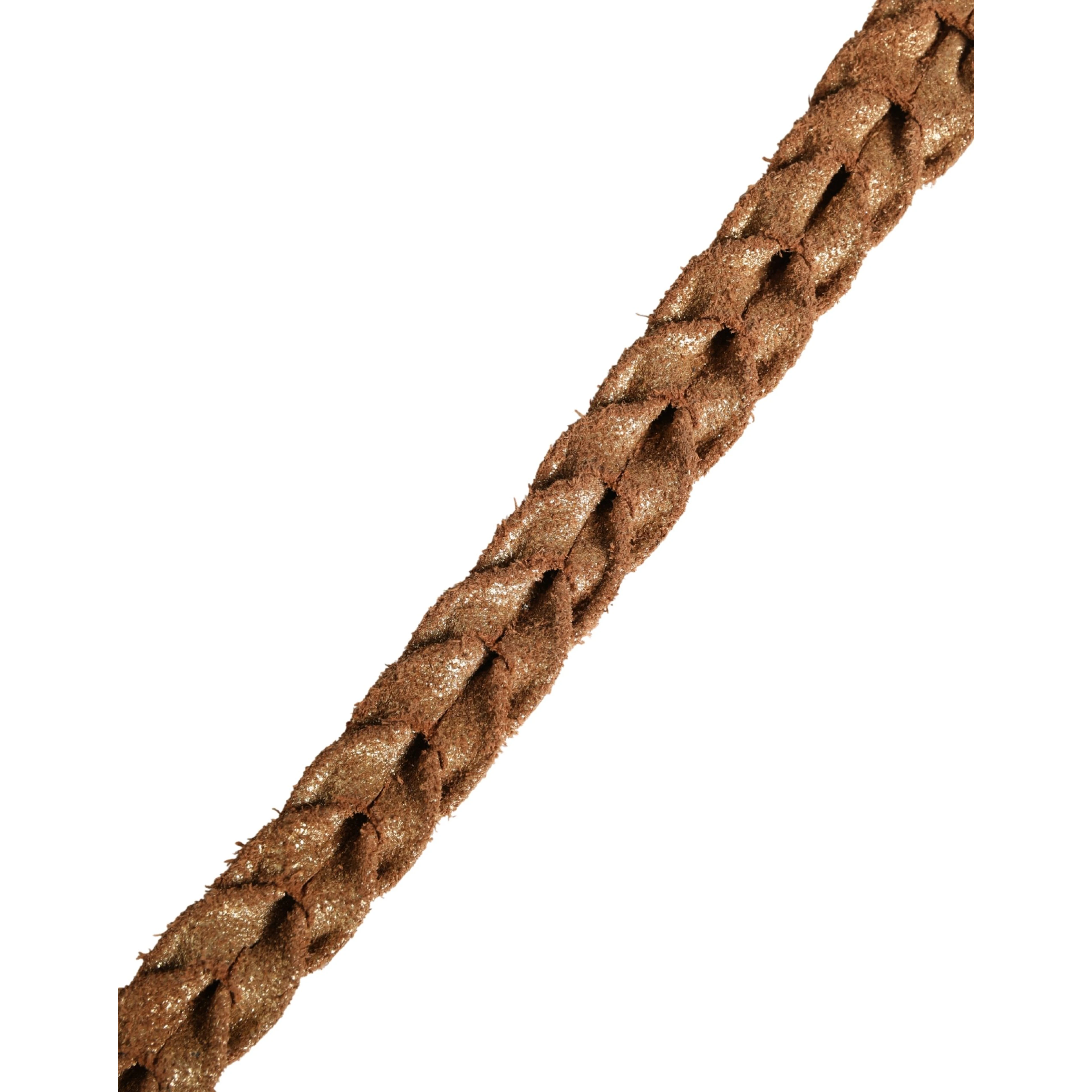 Brown Leather Braided Metal Buckle Belt