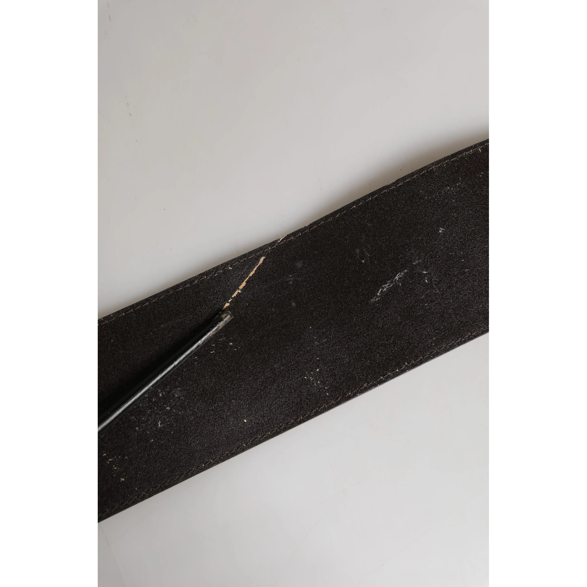 Beige Suede Leather Silver Metal Buckle Belt