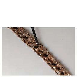 Brown Leather Braided Metal Buckle Belt