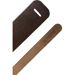 Brown Genuine Leather Logo Wide Waist Women Belt