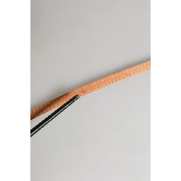 White Leather Skinny Gold Metal Buckle Belt