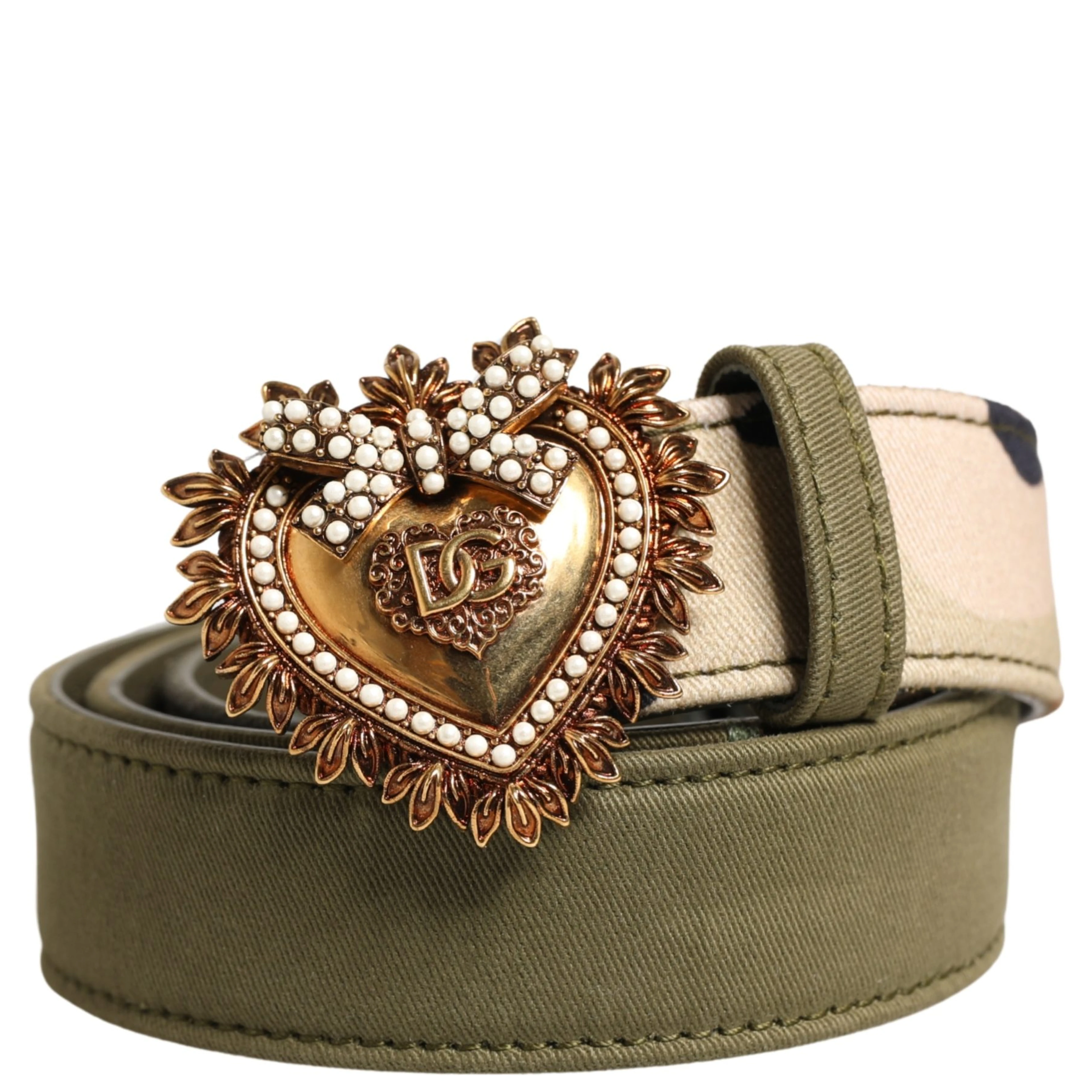 Green Camouflage Devotion Metal Buckle Belt