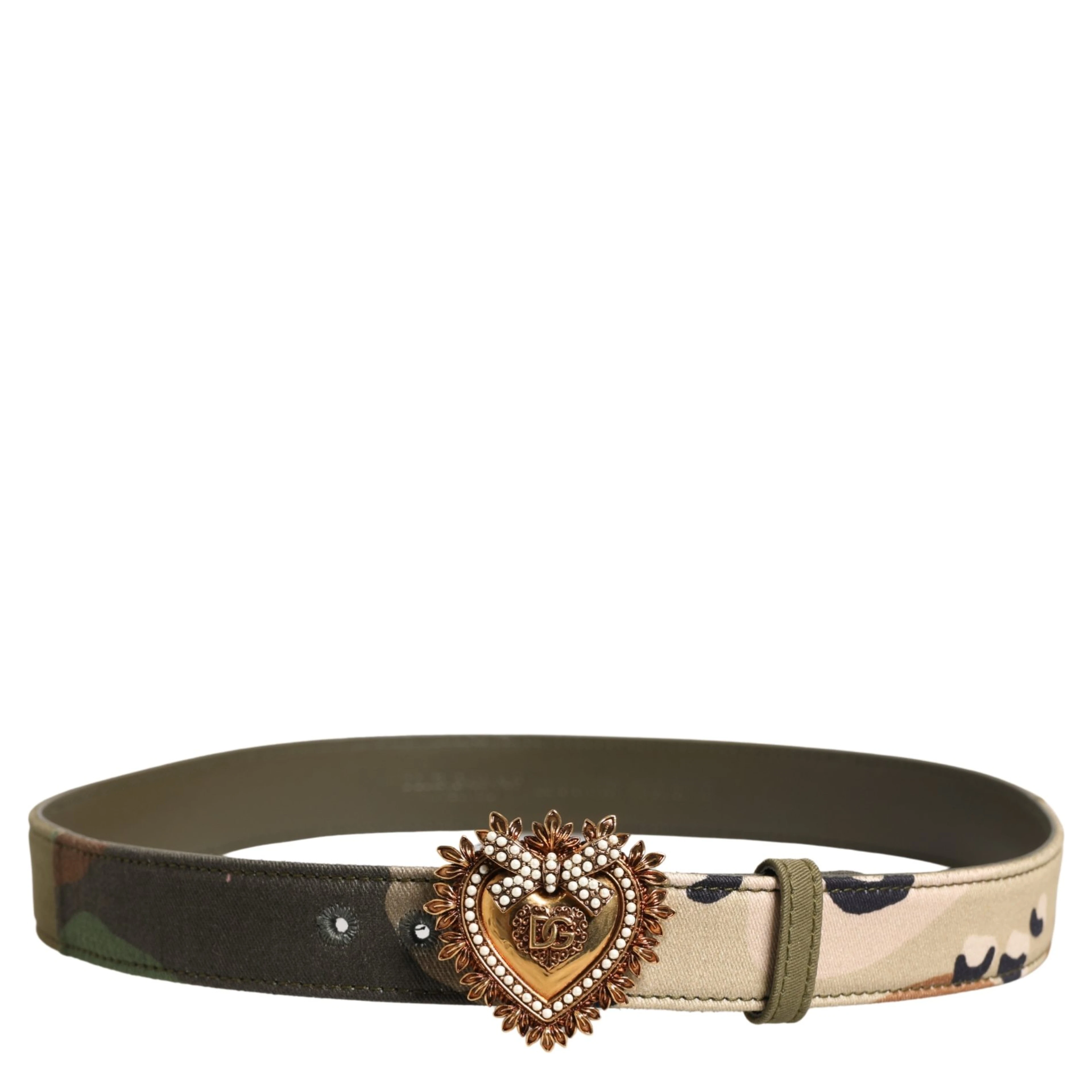 Green Camouflage Devotion Metal Buckle Belt