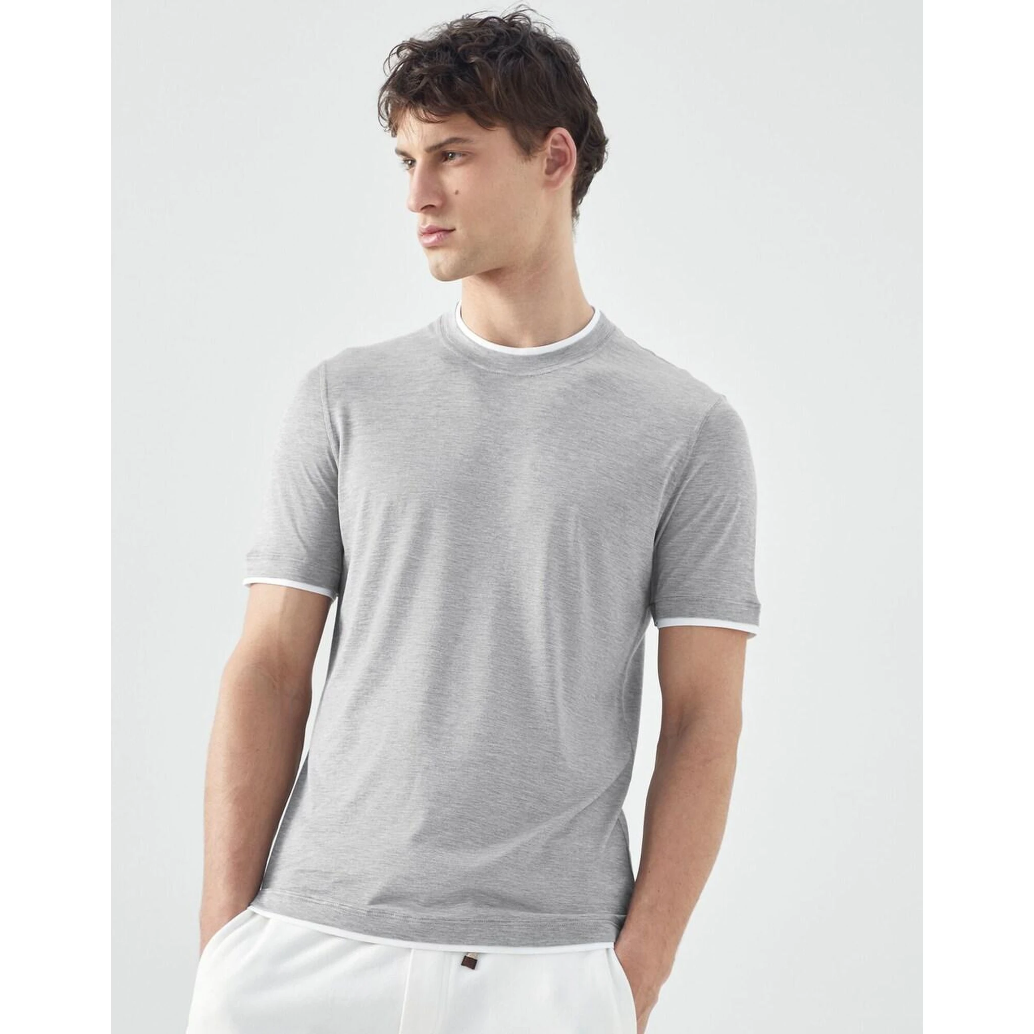 Gray Silk T-Shirt