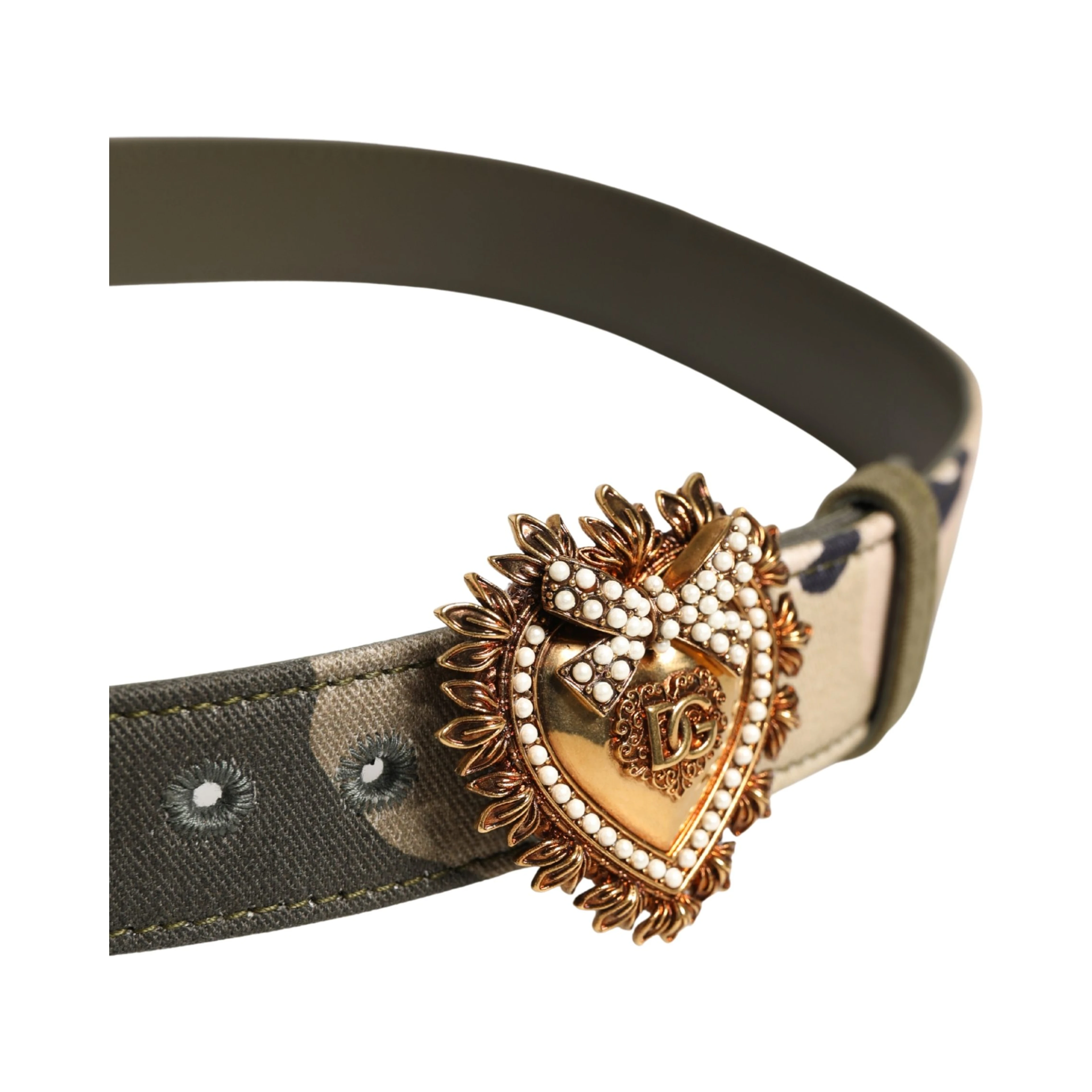 Green Camouflage Devotion Metal Buckle Belt