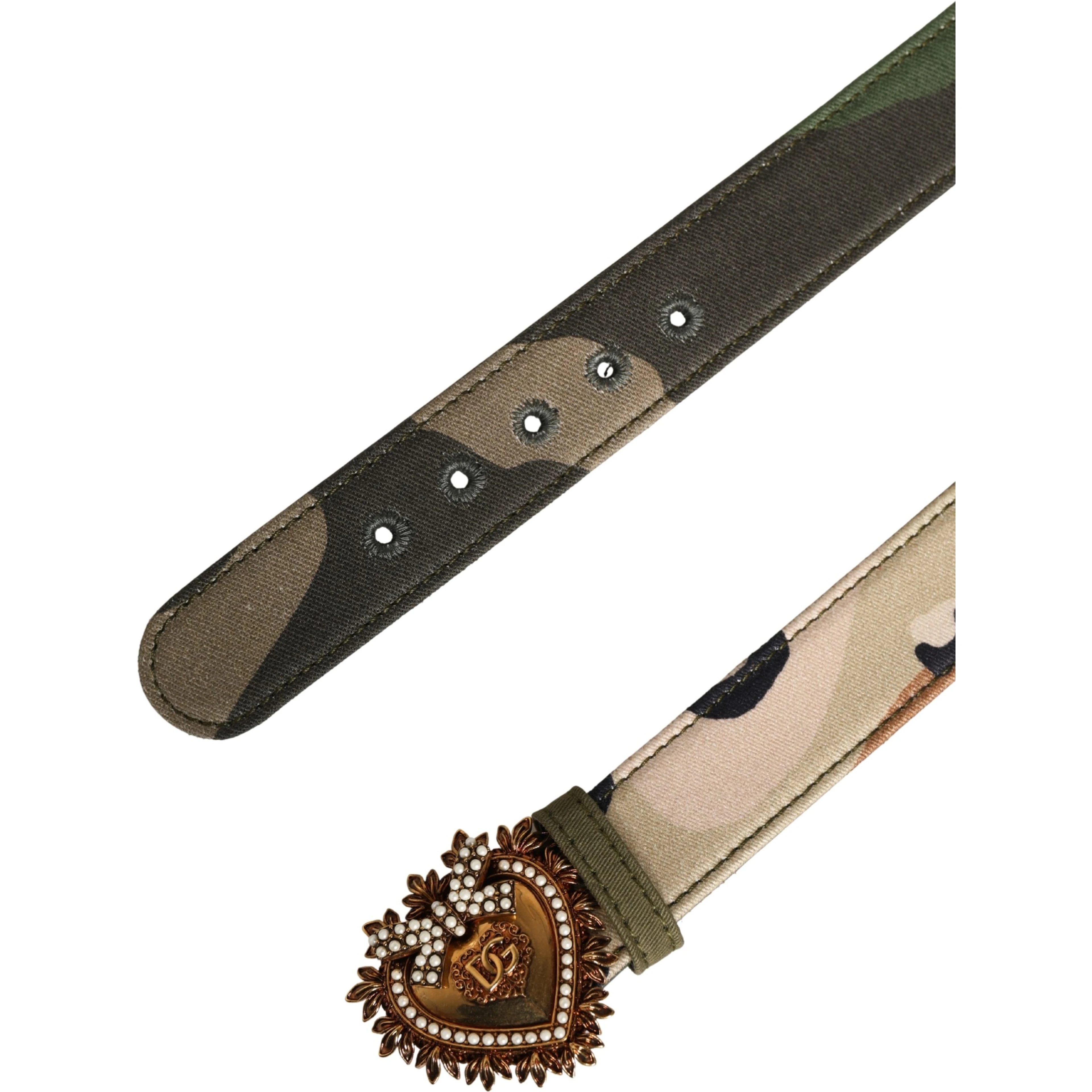 Green Camouflage Devotion Metal Buckle Belt
