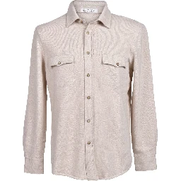 Beige Wool Dress Shirt
