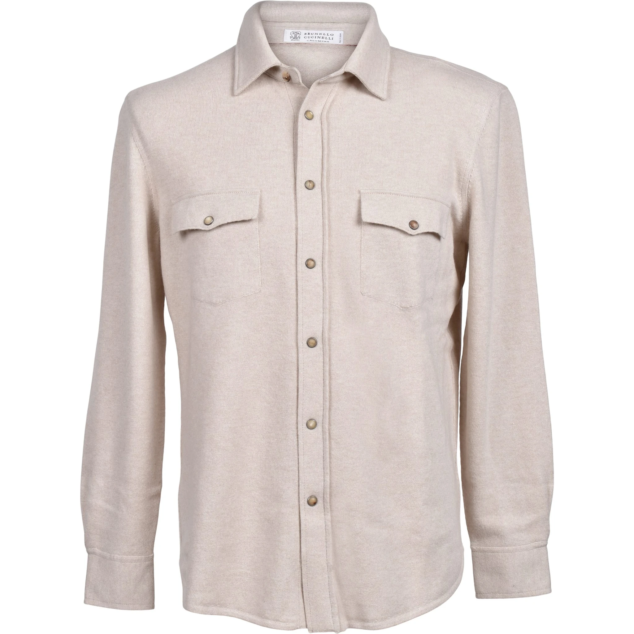 Beige Wool Dress Shirt