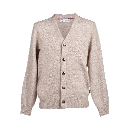 Beige Leather Cardigan