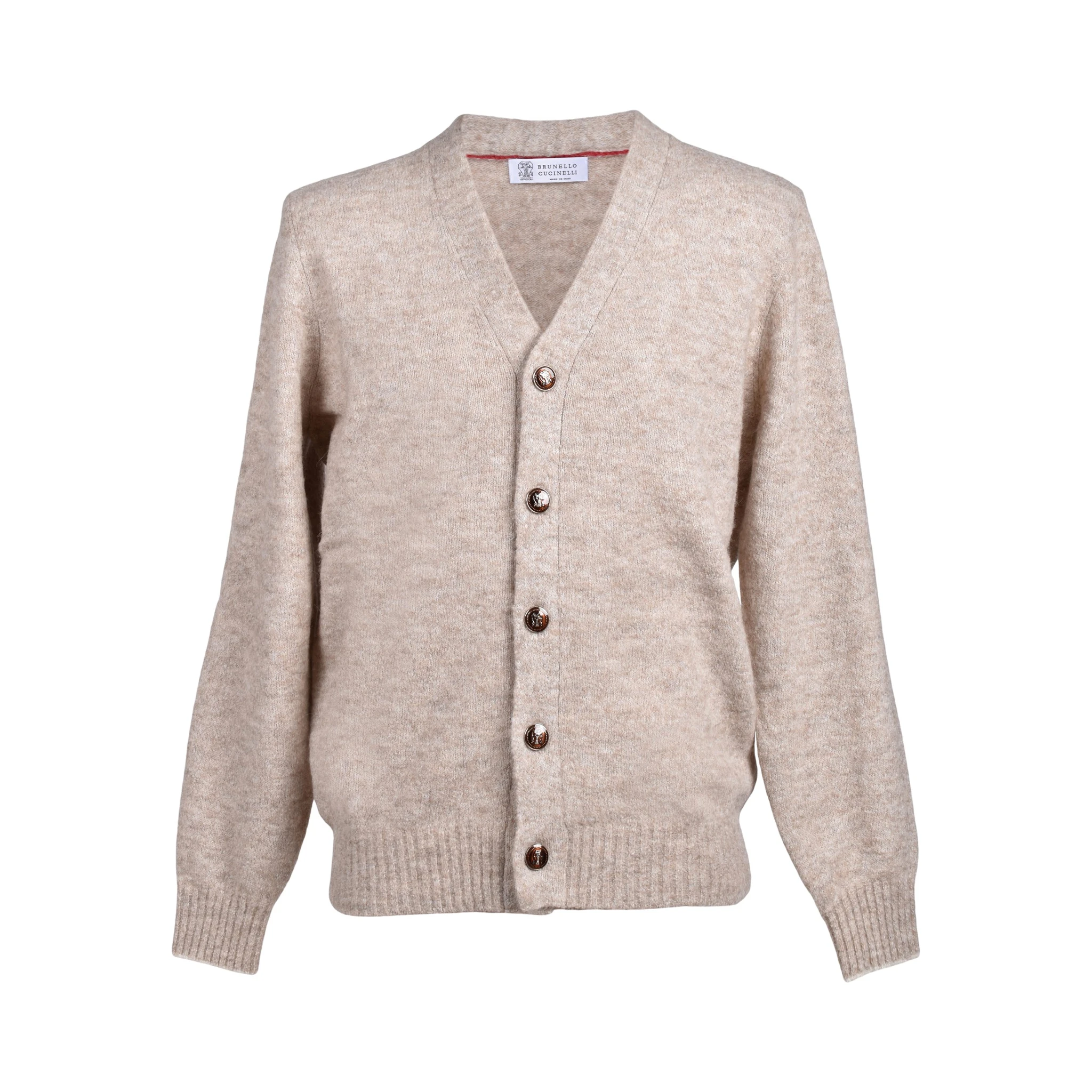 Beige Leather Cardigan