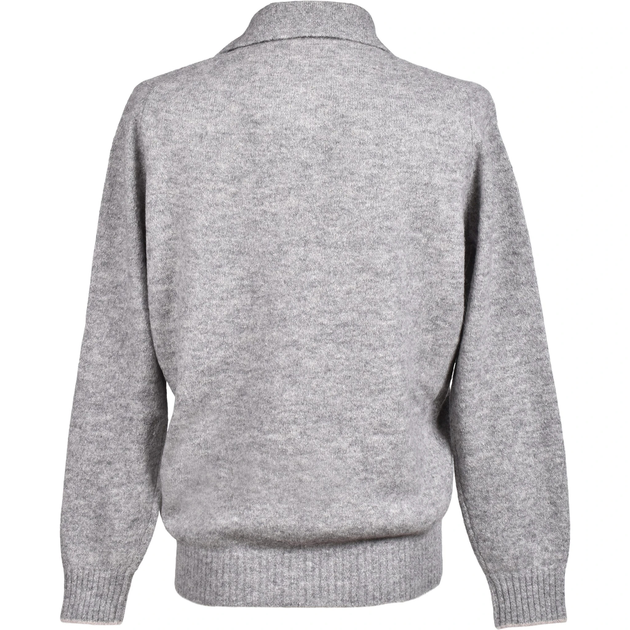 Gray Leather Sweatshirt