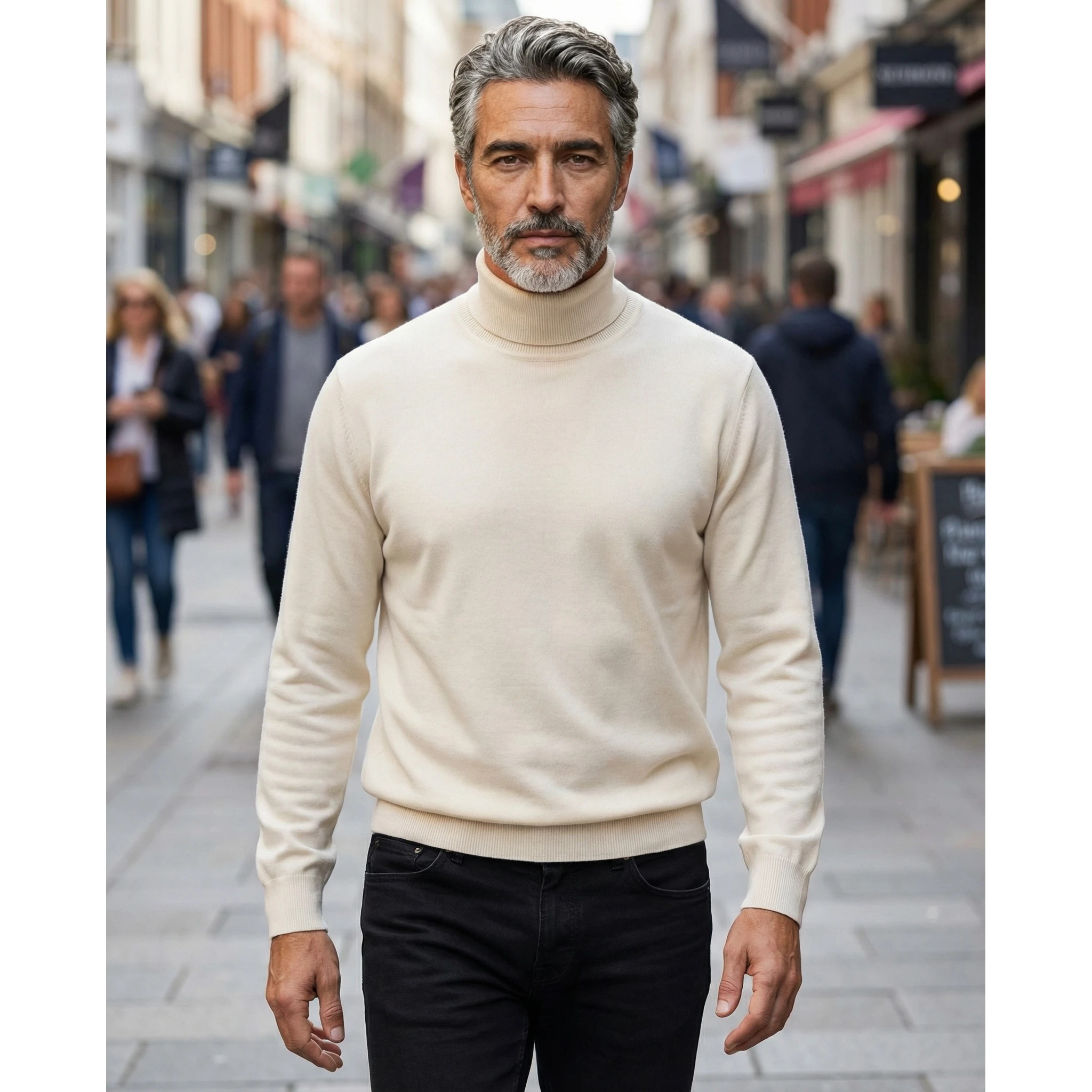 White Cashmere Turtleneck