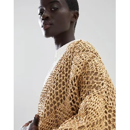 Beige Polyamide Biker Jacket