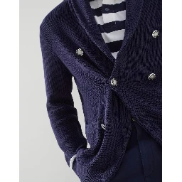 Navy Blue Cotton Cardigan