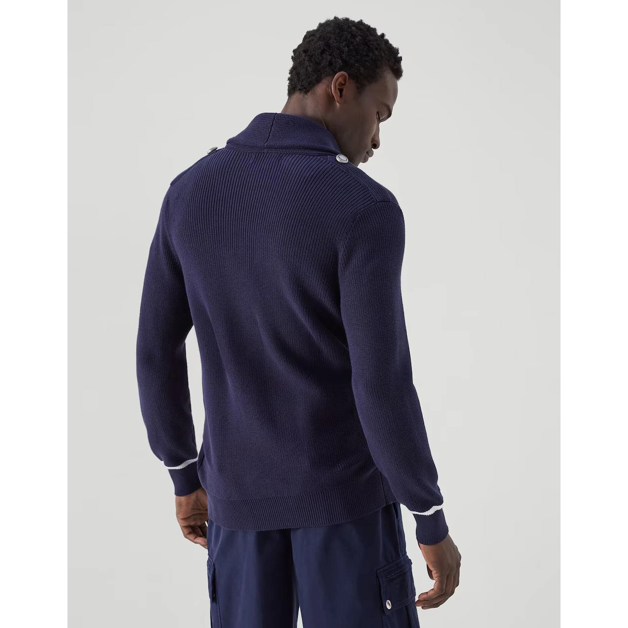 Navy Blue Cotton Cardigan