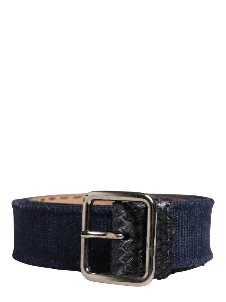 Dark Blue Canvas Silver Metal Buckle Belt alternative