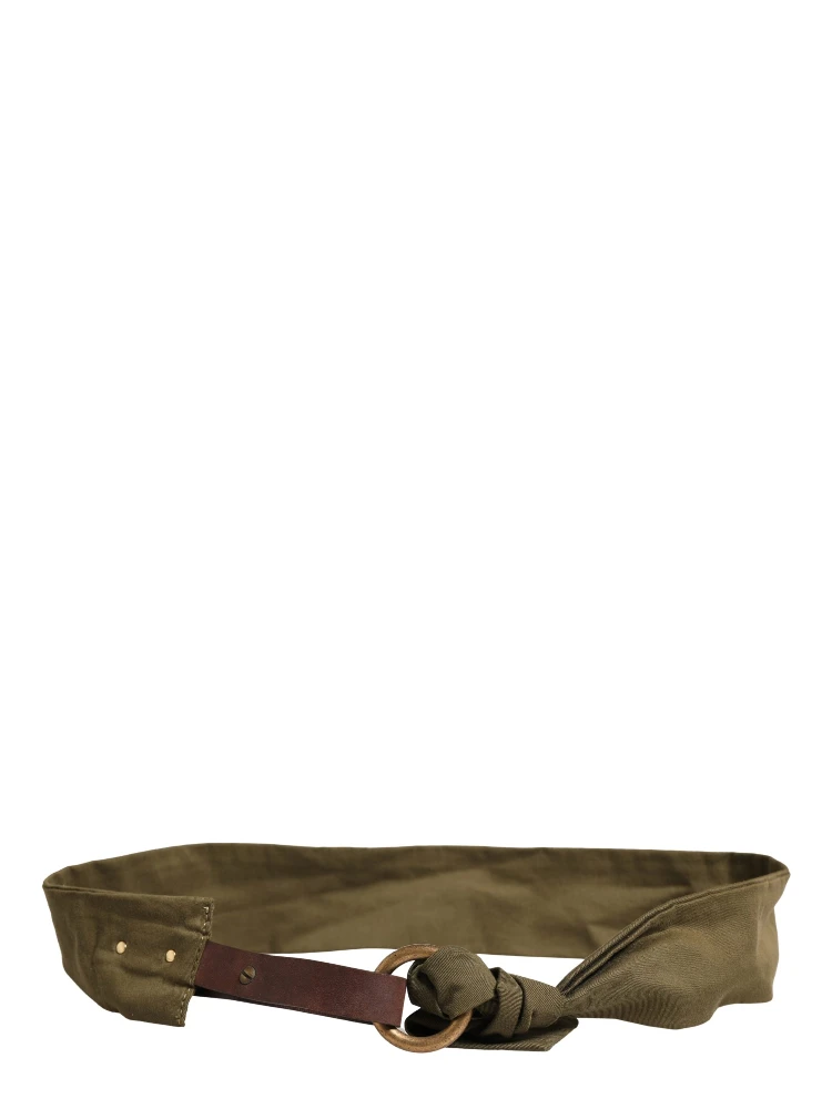 Army Green Cotton Round Buckle Waist Belt