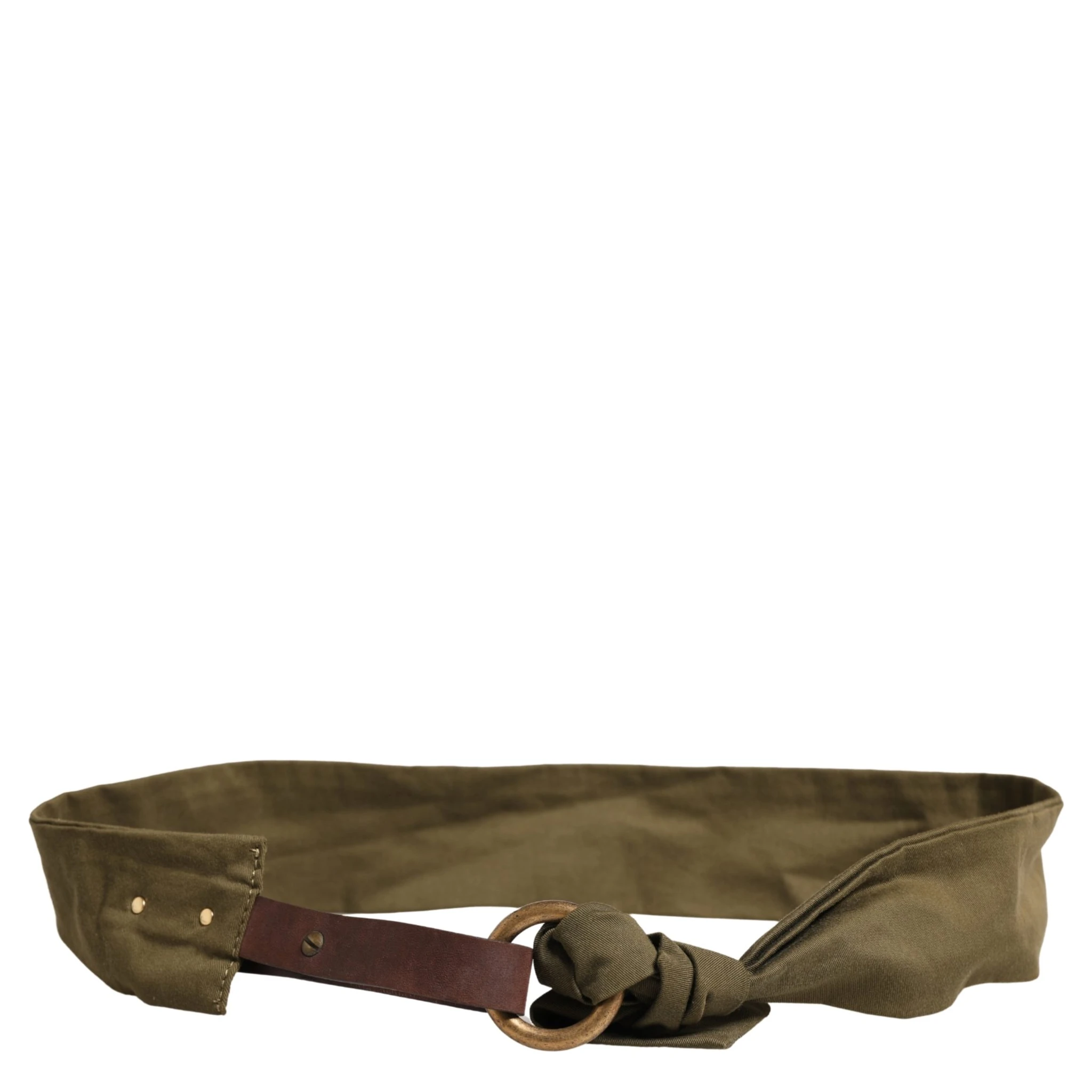 Army Green Cotton Round Buckle Waist Belt