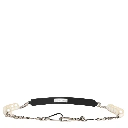 Black Leather Silver Chain Bag Accessory Shoulder Strap