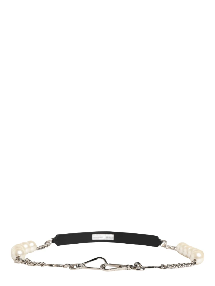 Black Leather Silver Chain Bag Accessory Shoulder Strap alternative