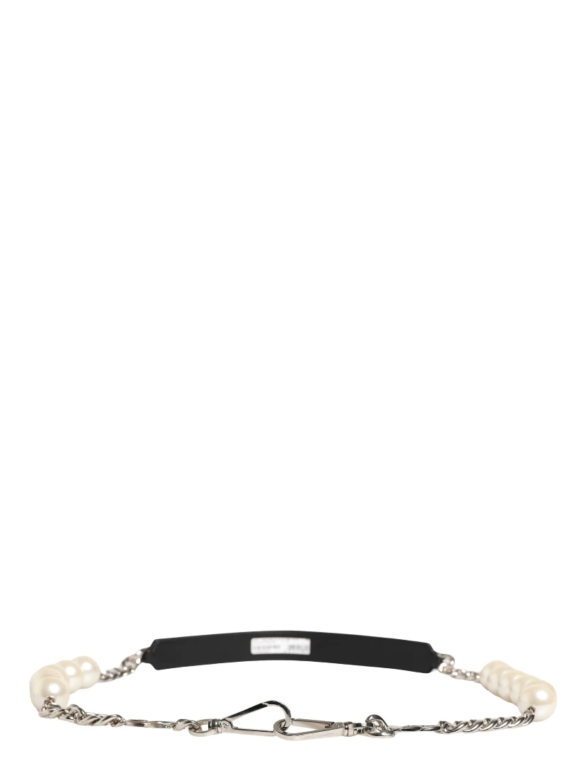 Black Leather Silver Chain Bag Accessory Shoulder Strap