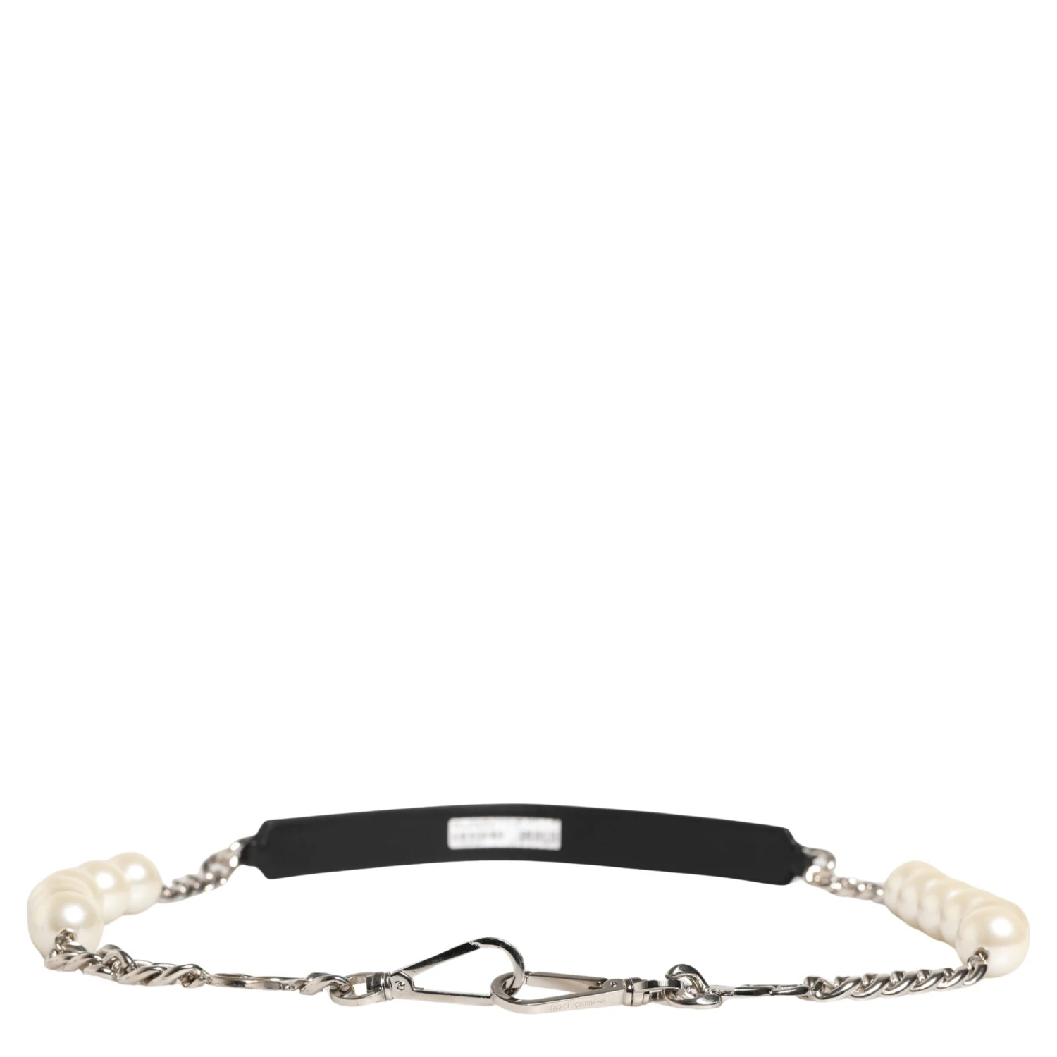 Black Leather Silver Chain Bag Accessory Shoulder Strap