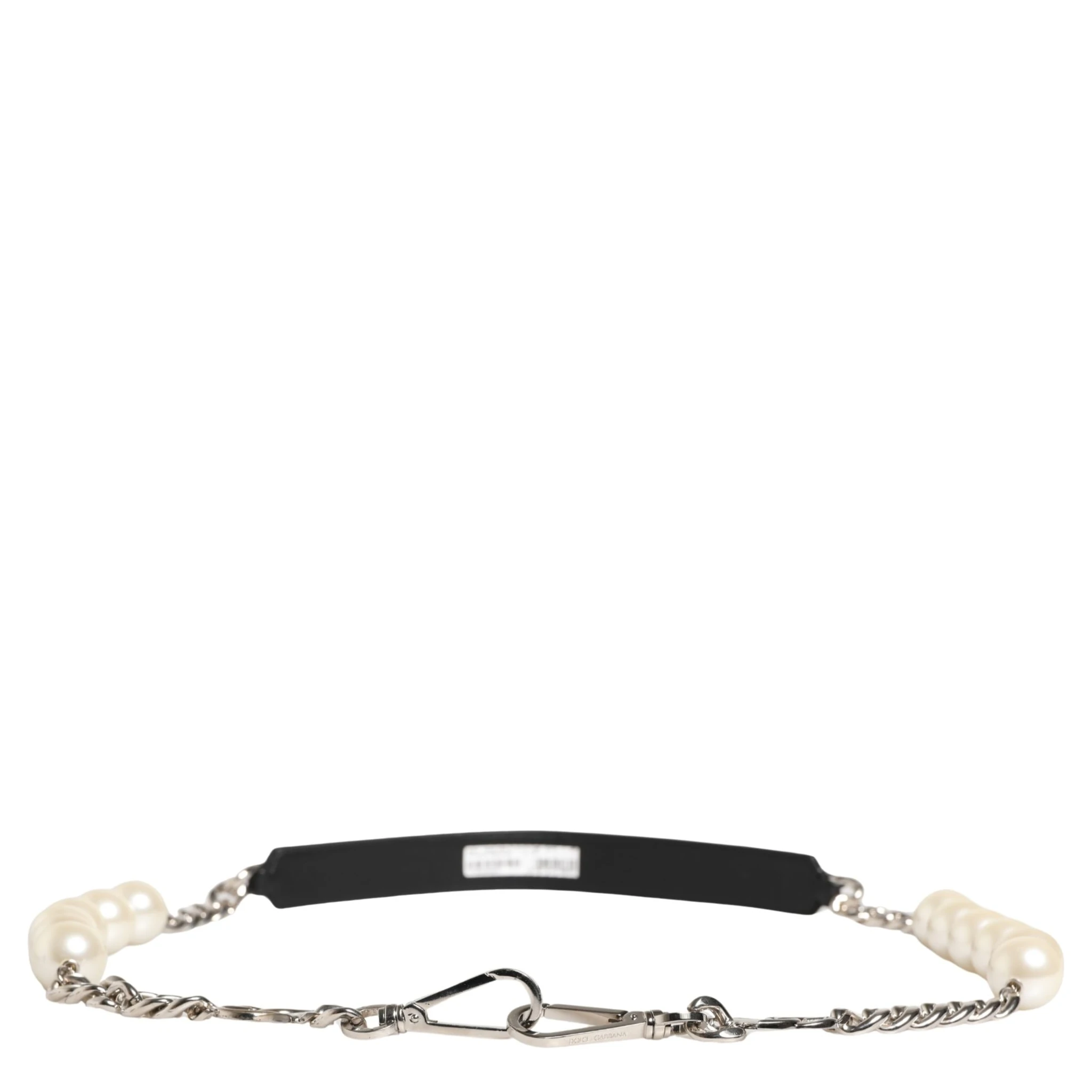 Black Leather Silver Chain Bag Accessory Shoulder Strap