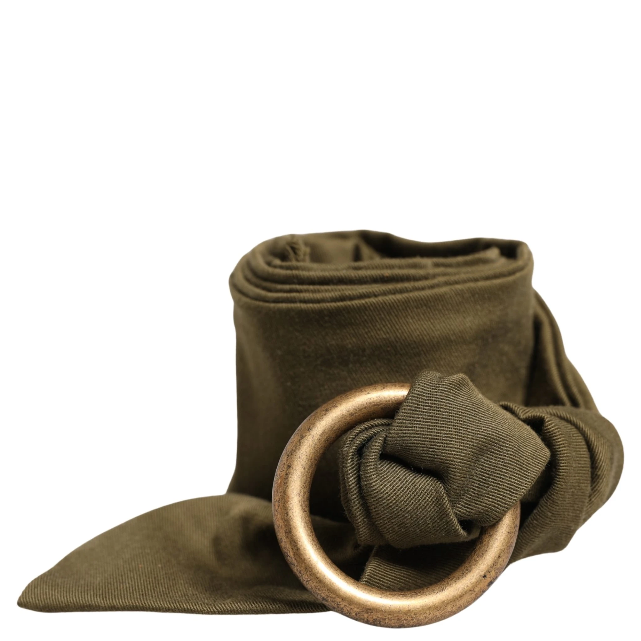 Army Green Cotton Round Buckle Waist Belt