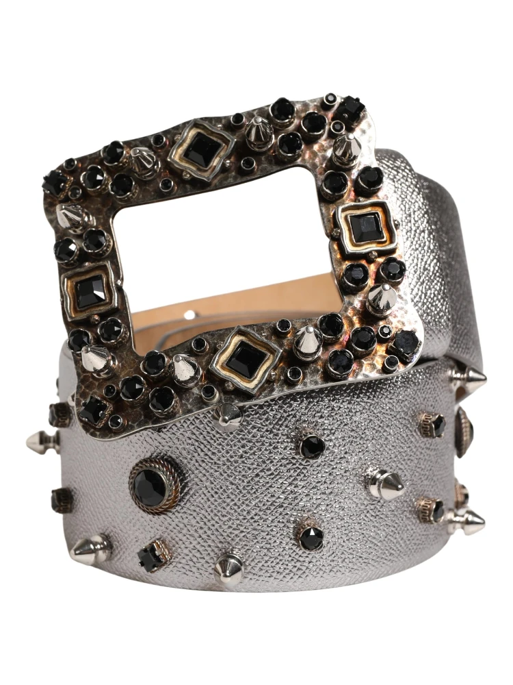 Silver Leather Crystal Metal Buckle Belt alternative