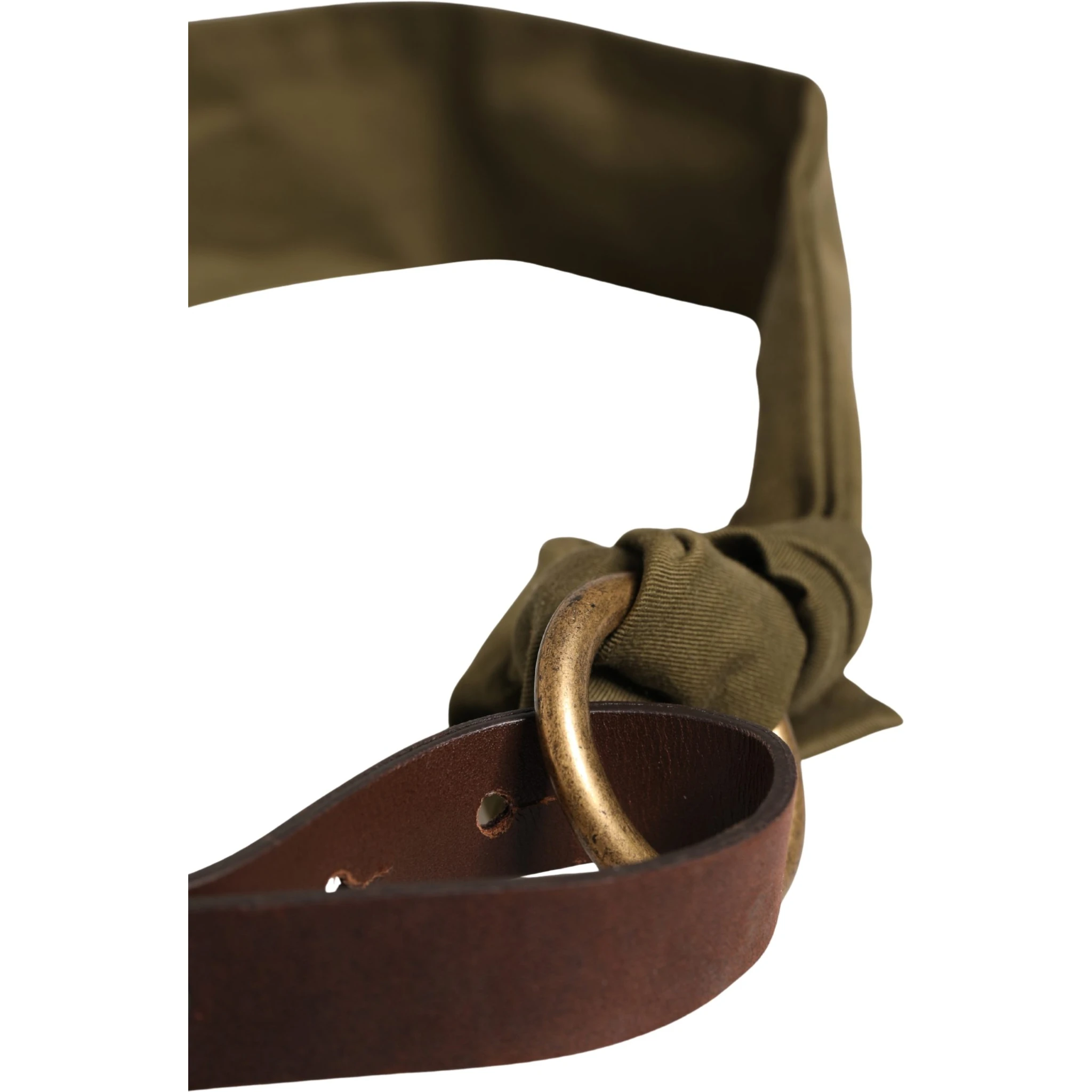 Army Green Cotton Round Buckle Waist Belt