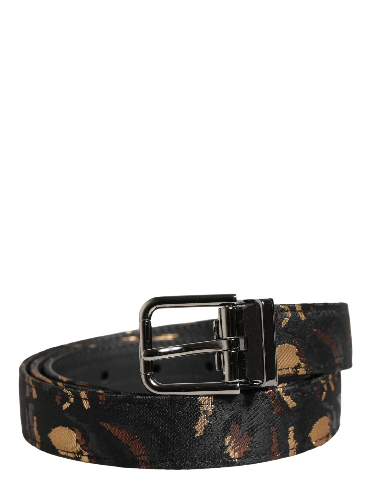 Multicolor Jacquard Silver Metal Buckle Belt alternative